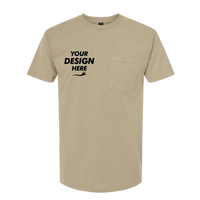 Tultex Unisex Heavyweight Jersey Pocket T-Shirt, Sand, Front view, Mockup
