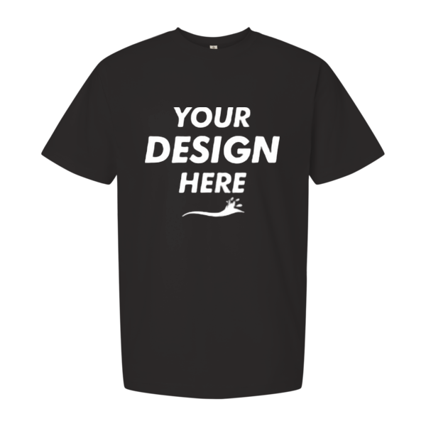 Tultex Unisex Heavyweight Street T-Shirt, Black, Front view, Mockup
