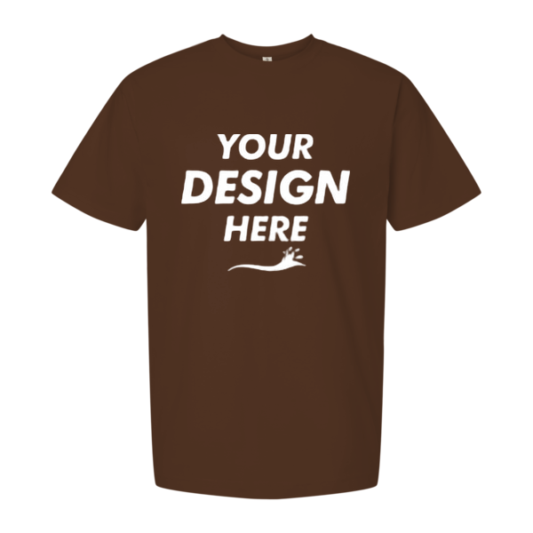Tultex Unisex Heavyweight Street T-Shirt, Brown, Front view, Mockup