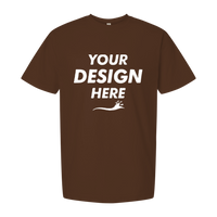 Tultex Unisex Heavyweight Street T-Shirt, Brown, Front view, Mockup