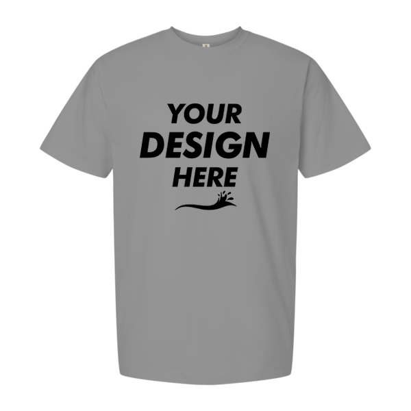 Tultex Unisex Heavyweight Street T-Shirt, Heather Grey, Front view, Mockup