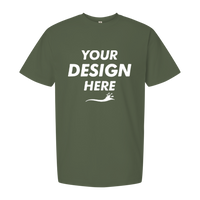 Tultex Unisex Heavyweight Street T-Shirt, Military Green, Front view, Mockup
