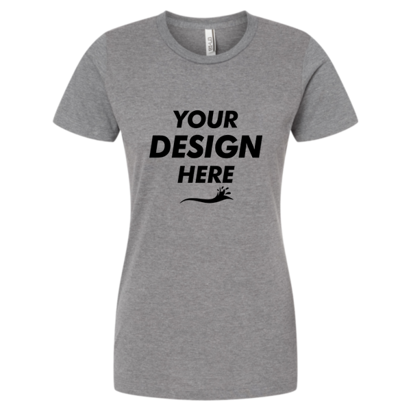 Tultex Women's Premium Cotton Blend T-Shirt, Athletic Heather, Front view, Mockup