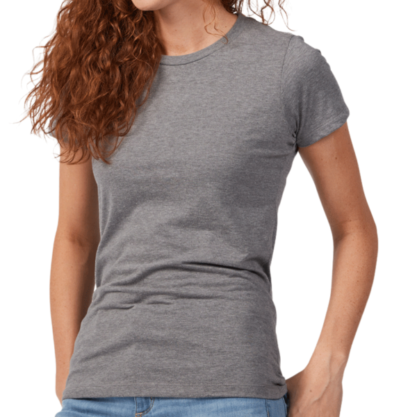 Tultex Women's Premium Cotton Blend T-Shirt, Athletic Heather, Left Sleeve view