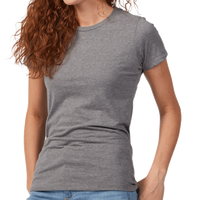 Tultex Women's Premium Cotton Blend T-Shirt, Athletic Heather, Left Sleeve view
