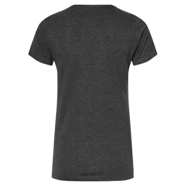 Tultex Women's Premium Cotton Blend T-Shirt, Black Heather, Back view