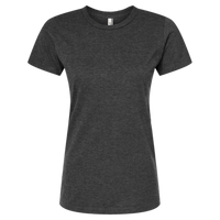 Tultex Women's Premium Cotton Blend T-Shirt, Black Heather, Front view