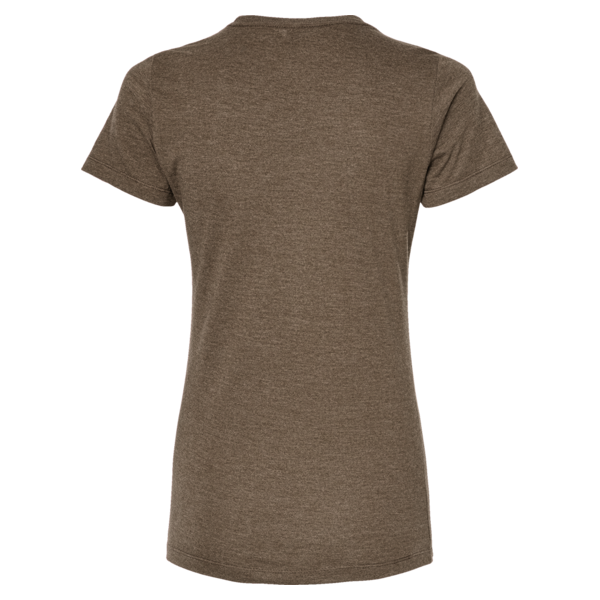 Tultex Women's Premium Cotton Blend T-Shirt, Brown Heather, Back view