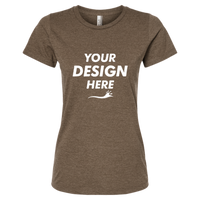 Tultex Women's Premium Cotton Blend T-Shirt, Brown Heather, Front view, Mockup