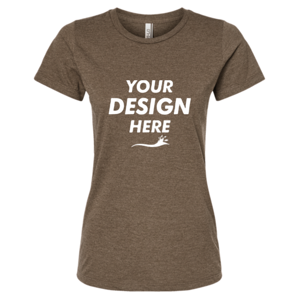 Tultex Women's Premium Cotton Blend T-Shirt, Brown Heather, Front view, Mockup
