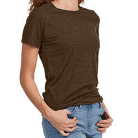 Tultex Women's Premium Cotton Blend T-Shirt, Brown Heather, Right Sleeve view