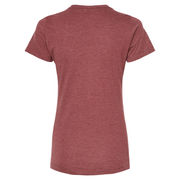 Tultex Women's Premium Cotton Blend T-Shirt, Burgundy Heather, Back view