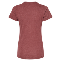 Tultex Women's Premium Cotton Blend T-Shirt, Burgundy Heather, Back view