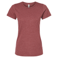 Tultex Women's Premium Cotton Blend T-Shirt, Burgundy Heather, Front view