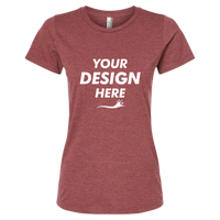 Tultex Women's Premium Cotton Blend T-Shirt, Burgundy Heather, Front view, Mockup