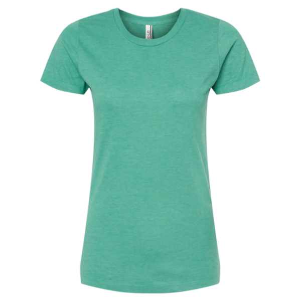 Tultex Women's Premium Cotton Blend T-Shirt, Kelly Heather, Front view