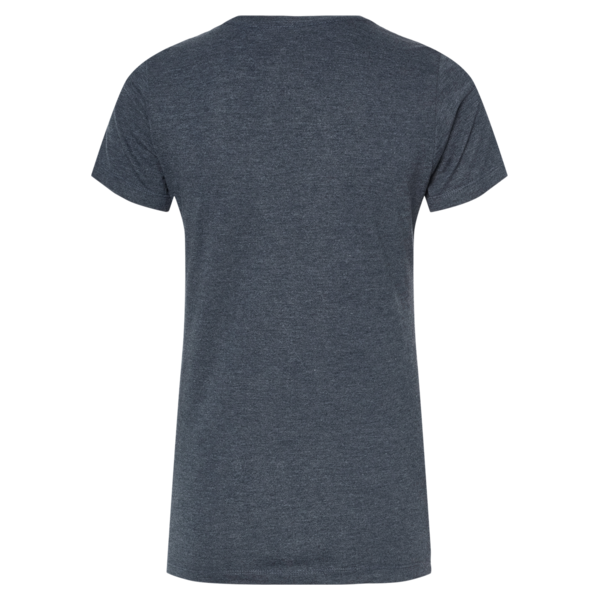 Tultex Women's Premium Cotton Blend T-Shirt, Navy Heather, Back view