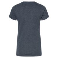 Tultex Women's Premium Cotton Blend T-Shirt, Navy Heather, Back view