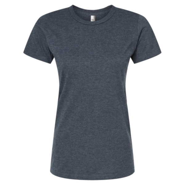 Tultex Women's Premium Cotton Blend T-Shirt, Navy Heather, Front view