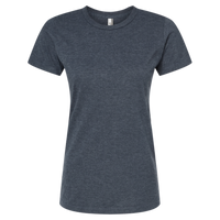 Tultex Women's Premium Cotton Blend T-Shirt, Navy Heather, Front view