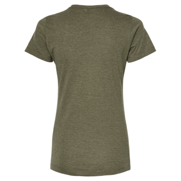 Tultex Women's Premium Cotton Blend T-Shirt, Olive Heather, Back view