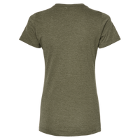 Tultex Women's Premium Cotton Blend T-Shirt, Olive Heather, Back view