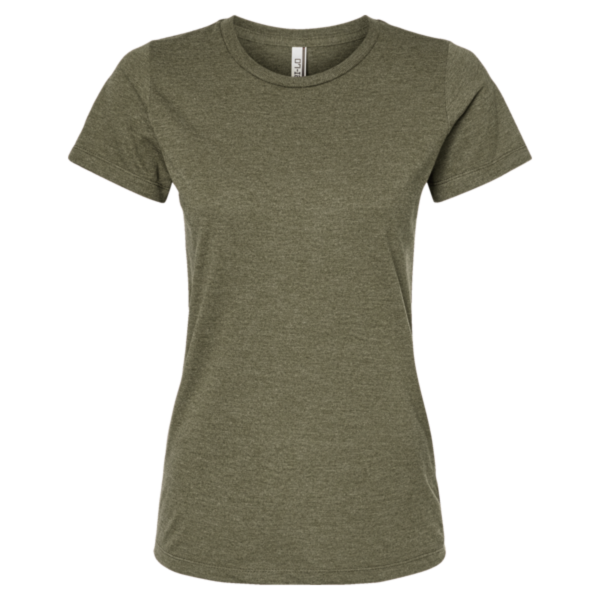 Tultex Women's Premium Cotton Blend T-Shirt, Olive Heather, Front view