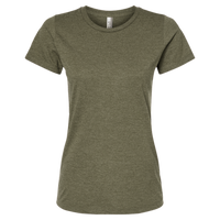 Tultex Women's Premium Cotton Blend T-Shirt, Olive Heather, Front view