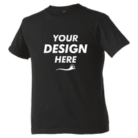 Tultex Youth Heavyweight Jersey T-Shirt, Black, Front view, Mockup