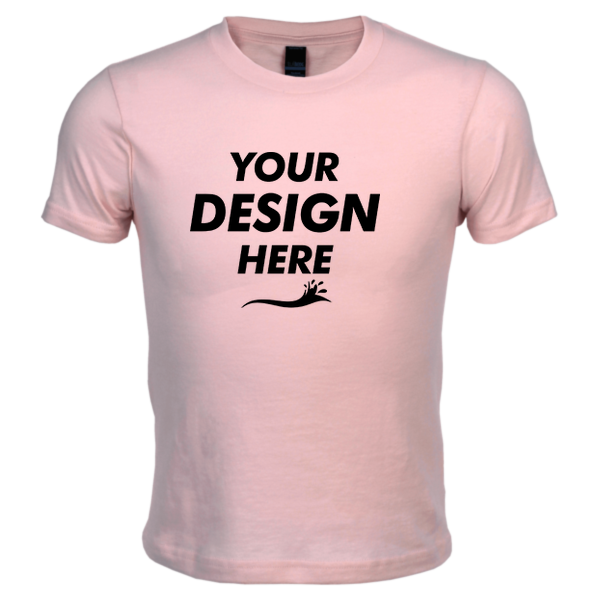 Tultex Youth Heavyweight Jersey T-Shirt, Light Pink, Front view, Mockup
