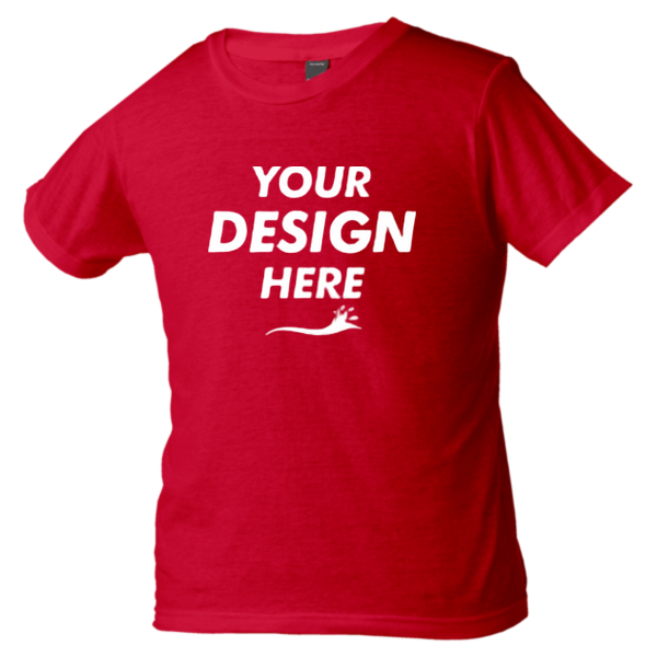 Tultex Youth Heavyweight Jersey T-Shirt, Red, Front view, Mockup