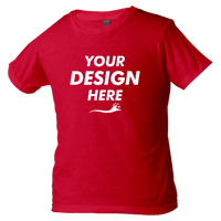 Tultex Youth Heavyweight Jersey T-Shirt, Red, Front view, Mockup