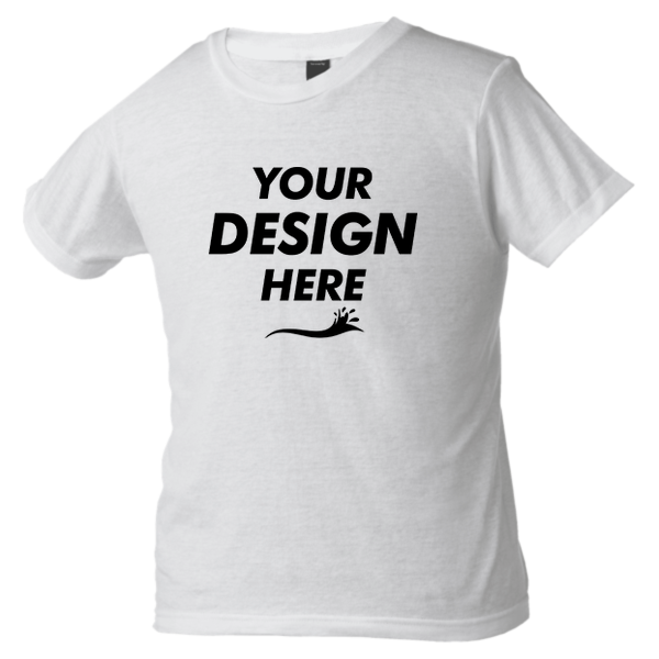 Tultex Youth Heavyweight Jersey T-Shirt, White, Front view, Mockup