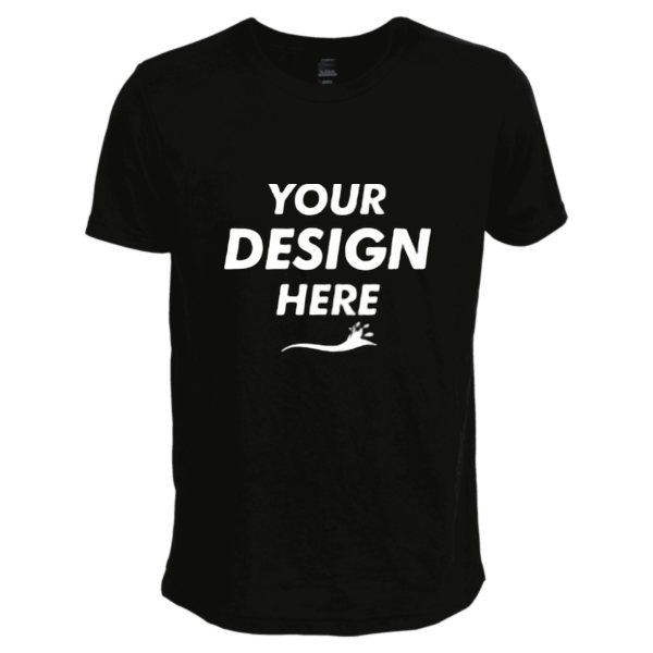Tultex Youth Poly-Rich T-Shirt, Black, Front view, Mockup
