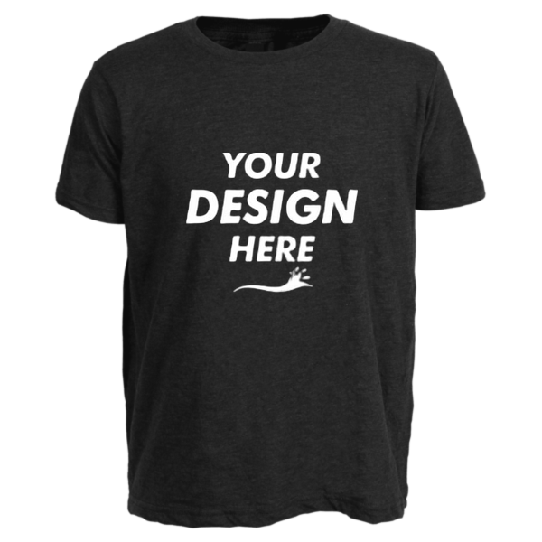 Tultex Youth Poly-Rich T-Shirt, Heather Charcoal, Front view, Mockup