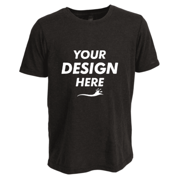 Tultex Youth Poly-Rich T-Shirt, Heather Graphite, Front view, Mockup