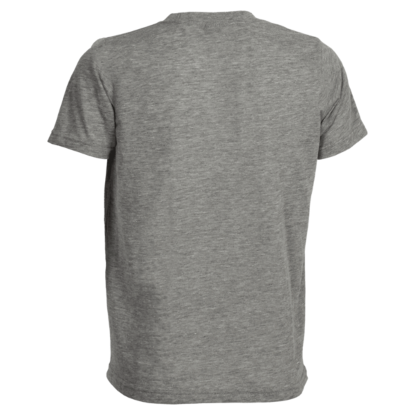Tultex Youth Poly-Rich T-Shirt, Heather Grey, Back view