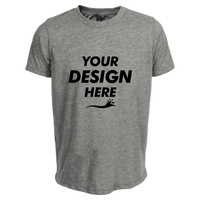 Tultex Youth Poly-Rich T-Shirt, Heather Grey, Front view, Mockup
