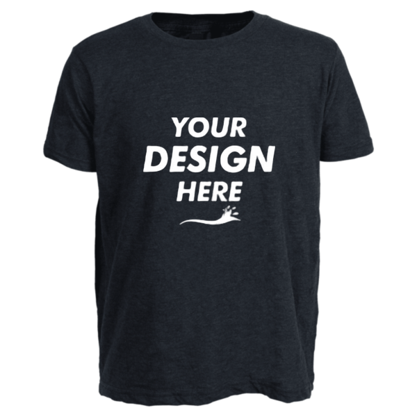 Tultex Youth Poly-Rich T-Shirt, Heather Navy, Front view, Mockup