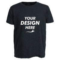 Tultex Youth Poly-Rich T-Shirt, Heather Navy, Front view, Mockup