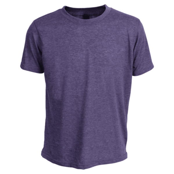 Tultex Youth Poly-Rich T-Shirt, Heather Purple, Front view