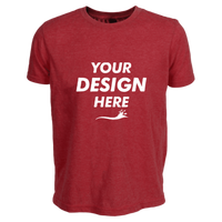 Tultex Youth Poly-Rich T-Shirt, Heather Red, Front view, Mockup