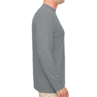 UltraClub Men's Cool & Dry Sport Performance Long Sleeve T-Shirt, Charcoal, Right Sleeve view