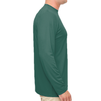 UltraClub Men's Cool & Dry Sport Performance Long Sleeve T-Shirt, Forest Green, Right Sleeve view