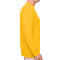 UltraClub Men's Cool & Dry Sport Performance Long Sleeve T-Shirt, Gold, Right Sleeve view