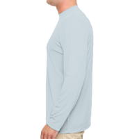 UltraClub Men's Cool & Dry Sport Performance Long Sleeve T-Shirt, Grey, Left Sleeve view