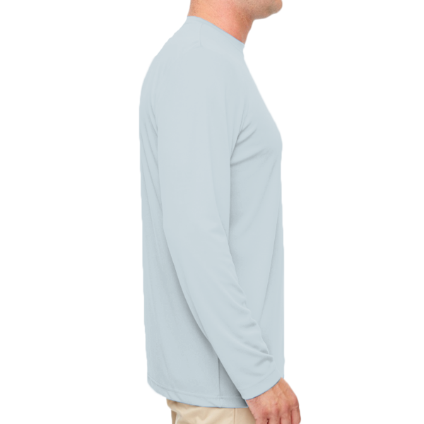 UltraClub Men's Cool & Dry Sport Performance Long Sleeve T-Shirt, Grey, Right Sleeve view