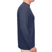 UltraClub Men's Cool & Dry Sport Performance Long Sleeve T-Shirt, Navy, Right Sleeve view