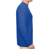 UltraClub Men's Cool & Dry Sport Performance Long Sleeve T-Shirt, Royal, Right Sleeve view