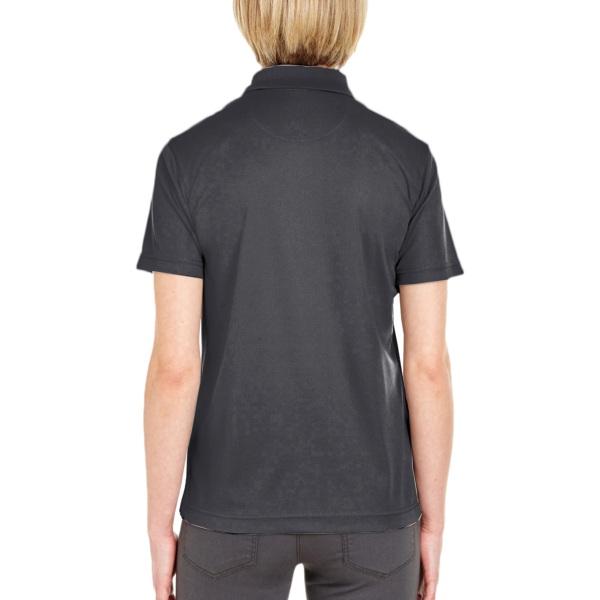 UltraClub Women's Cool & Dry Mesh Piqué Polo, Black, Back view